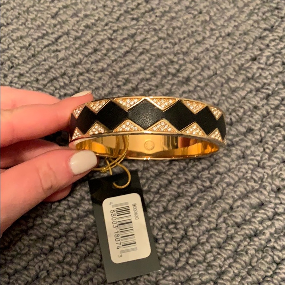 NWT black, gold, diamond bangle
